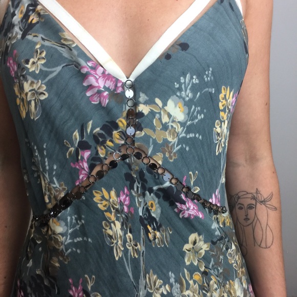 Haute Hippie Sage Floral Silk Chain Midi Dress - Picture 8 of 8